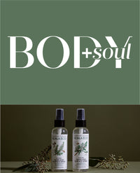 Body and Soul masthead above two Koala Eco spray bottles.
