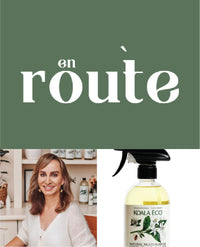 Jessica Bragdon beside a Koala Eco spray bottle.