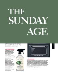 The Sunday Age masthead above a clipping featuring a Koala Eco spray bottle.