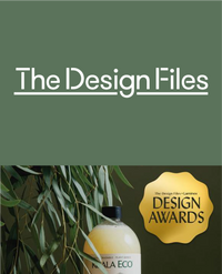 Design Files award badge above a Koala Eco product on a leafy green background.
