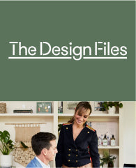 The Design Files logo above people in a styled interior.