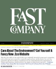 Fast Company cover on a green background.